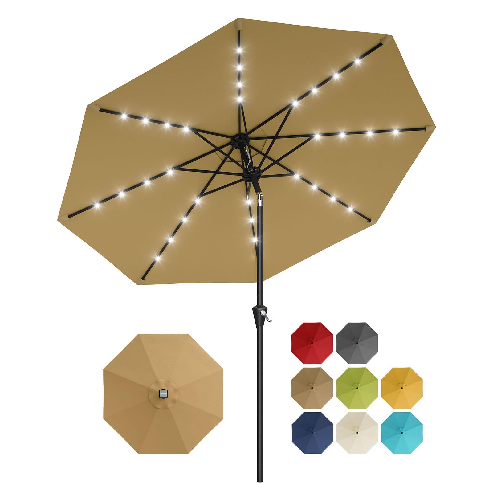 10FT Solar Powered Patio Umbre - огляд і ціна Smart Garden Umbrella