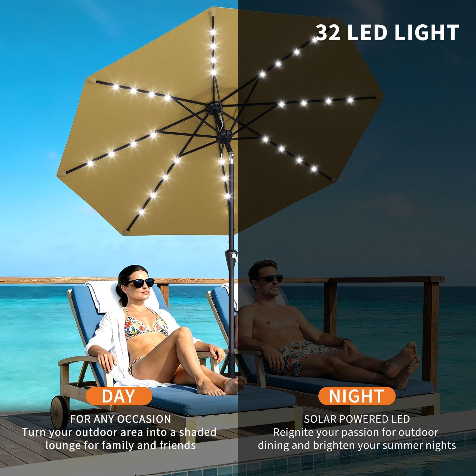 10FT Solar Powered Patio Umbre - огляд і ціна Smart Garden Umbrella