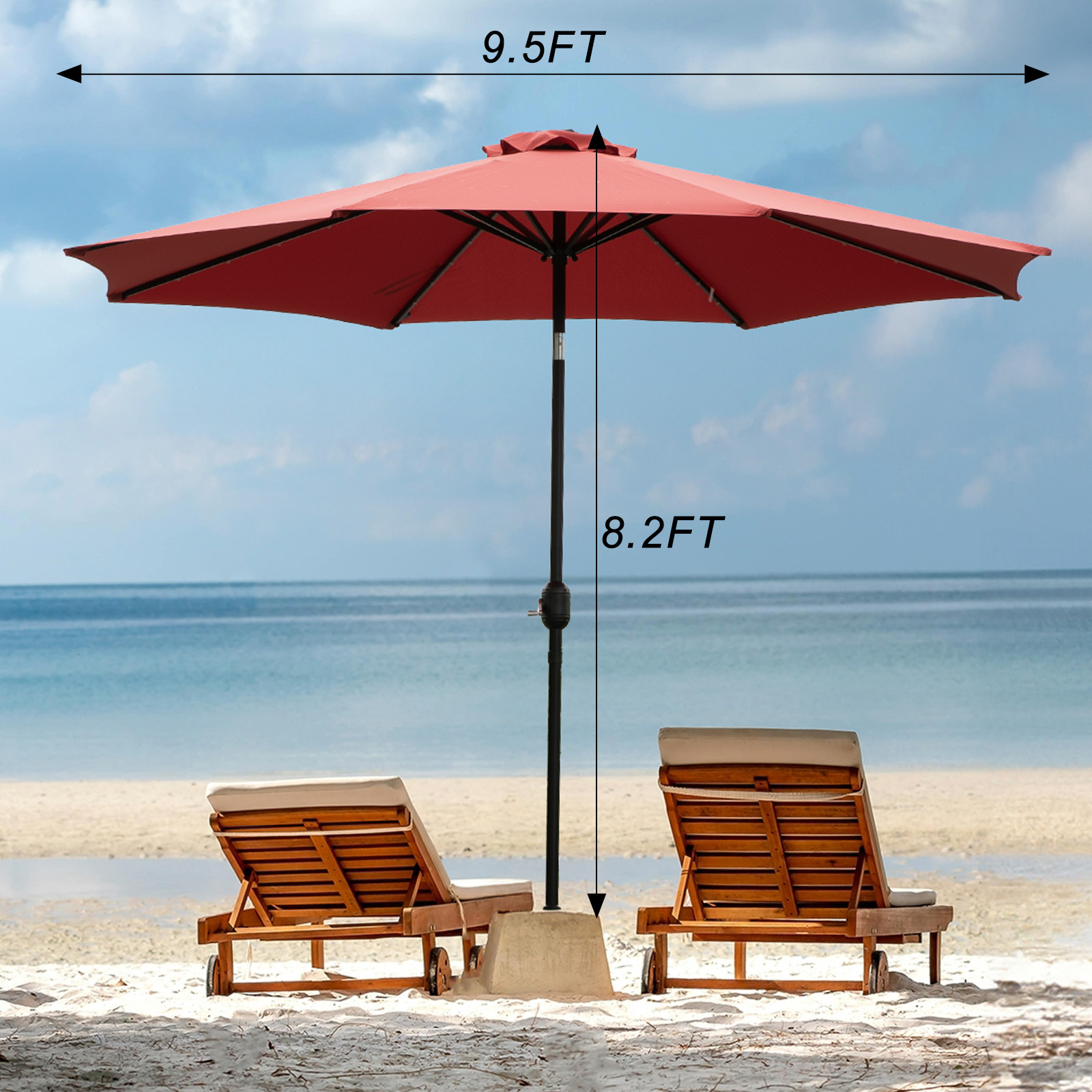 JHK 10FT Solar Patio Umbrella  - огляд і ціна Smart Garden Umbrella